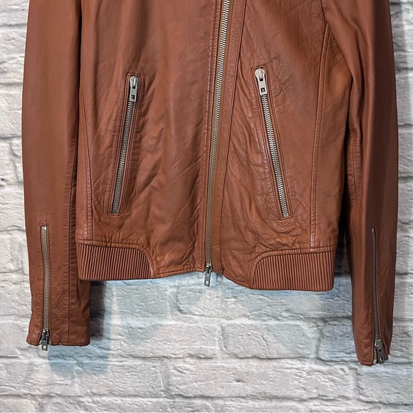 Rag & Bone Size 4 - Lyon Moto Lamb Leather Jacket - Camel MSRP $1,295 - Picture 9 of 16